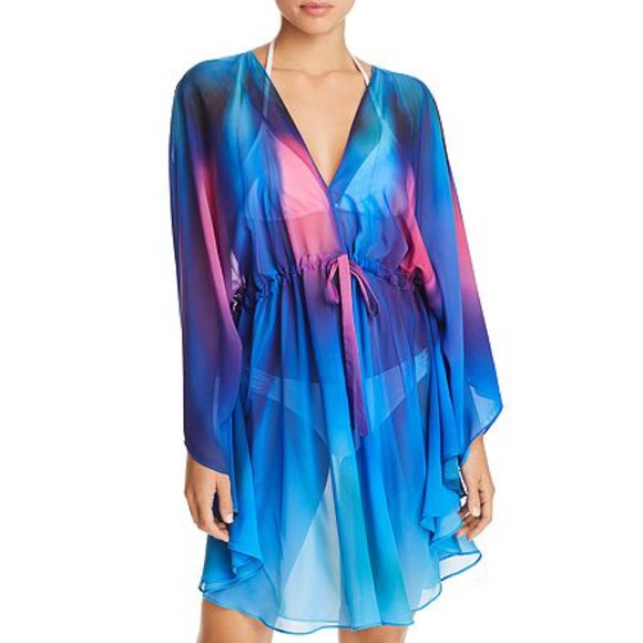 GOTTEX BELLE FLEUR SHORT CAFTAN COVER DRESS S + M